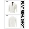 imageJMIERR Mens Quarter Zip Sweater Lightweight Mock Neck Casual Long Sleeve Knitted Solid Pullover SweatersA9 Bright White