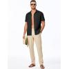 imageJMIERR Mens Seersucker Shirts Short Sleeve Casual Shirt Button Down Shirt Beach Summer Wedding TopsBlack