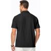 imageJMIERR Mens Seersucker Shirts Short Sleeve Casual Shirt Button Down Shirt Beach Summer Wedding TopsBlack