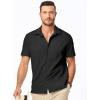imageJMIERR Mens Seersucker Shirts Short Sleeve Casual Shirt Button Down Shirt Beach Summer Wedding TopsBlack