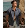 imageJMIERR Mens Seersucker Shirts Short Sleeve Casual Shirt Button Down Shirt Beach Summer Wedding TopsDark Grey