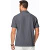 imageJMIERR Mens Seersucker Shirts Short Sleeve Casual Shirt Button Down Shirt Beach Summer Wedding TopsDark Grey