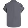 imageJMIERR Mens Seersucker Shirts Short Sleeve Casual Shirt Button Down Shirt Beach Summer Wedding TopsDark Grey