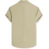 imageJMIERR Mens Seersucker Shirts Short Sleeve Casual Shirt Button Down Shirt Beach Summer Wedding TopsKhaki
