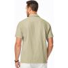 imageJMIERR Mens Seersucker Shirts Short Sleeve Casual Shirt Button Down Shirt Beach Summer Wedding TopsKhaki