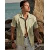 imageJMIERR Mens Seersucker Shirts Short Sleeve Casual Shirt Button Down Shirt Beach Summer Wedding TopsKhaki