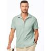 imageJMIERR Mens Seersucker Shirts Short Sleeve Casual Shirt Button Down Shirt Beach Summer Wedding TopsLight Green