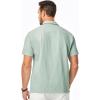 imageJMIERR Mens Seersucker Shirts Short Sleeve Casual Shirt Button Down Shirt Beach Summer Wedding TopsLight Green