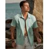 imageJMIERR Mens Seersucker Shirts Short Sleeve Casual Shirt Button Down Shirt Beach Summer Wedding TopsLight Green