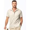 imageJMIERR Mens Seersucker Shirts Short Sleeve Casual Shirt Button Down Shirt Beach Summer Wedding TopsLight Grey