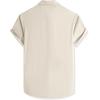 imageJMIERR Mens Seersucker Shirts Short Sleeve Casual Shirt Button Down Shirt Beach Summer Wedding TopsLight Grey