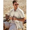 imageJMIERR Mens Seersucker Shirts Short Sleeve Casual Shirt Button Down Shirt Beach Summer Wedding TopsLight Grey