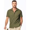imageJMIERR Mens Seersucker Shirts Short Sleeve Casual Shirt Button Down Shirt Beach Summer Wedding TopsMoss Green