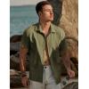 imageJMIERR Mens Seersucker Shirts Short Sleeve Casual Shirt Button Down Shirt Beach Summer Wedding TopsMoss Green