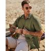 imageJMIERR Mens Seersucker Shirts Short Sleeve Casual Shirt Button Down Shirt Beach Summer Wedding TopsMoss Green