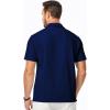 imageJMIERR Mens Seersucker Shirts Short Sleeve Casual Shirt Button Down Shirt Beach Summer Wedding TopsNavy Blue