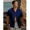imageJMIERR Mens Seersucker Shirts Short Sleeve Casual Shirt Button Down Shirt Beach Summer Wedding TopsNavy Blue