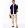 imageJMIERR Mens Seersucker Shirts Short Sleeve Casual Shirt Button Down Shirt Beach Summer Wedding TopsNavy Blue