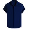imageJMIERR Mens Seersucker Shirts Short Sleeve Casual Shirt Button Down Shirt Beach Summer Wedding TopsNavy Blue