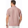 imageJMIERR Mens Seersucker Shirts Short Sleeve Casual Shirt Button Down Shirt Beach Summer Wedding TopsRose