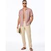 imageJMIERR Mens Seersucker Shirts Short Sleeve Casual Shirt Button Down Shirt Beach Summer Wedding TopsRose