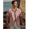 imageJMIERR Mens Seersucker Shirts Short Sleeve Casual Shirt Button Down Shirt Beach Summer Wedding TopsRose
