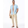 imageJMIERR Mens Seersucker Shirts Short Sleeve Casual Shirt Button Down Shirt Beach Summer Wedding TopsSky Blue