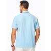imageJMIERR Mens Seersucker Shirts Short Sleeve Casual Shirt Button Down Shirt Beach Summer Wedding TopsSky Blue