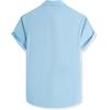 imageJMIERR Mens Seersucker Shirts Short Sleeve Casual Shirt Button Down Shirt Beach Summer Wedding TopsSky Blue