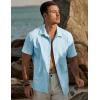 imageJMIERR Mens Seersucker Shirts Short Sleeve Casual Shirt Button Down Shirt Beach Summer Wedding TopsSky Blue