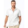 imageJMIERR Mens Seersucker Shirts Short Sleeve Casual Shirt Button Down Shirt Beach Summer Wedding TopsWhite