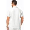imageJMIERR Mens Seersucker Shirts Short Sleeve Casual Shirt Button Down Shirt Beach Summer Wedding TopsWhite