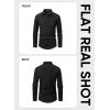 imageJMIERR Mens Shirt Waffle Button Down Shirts Long Sleeve Casual Work Dress Shirt0 Black