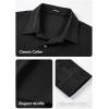 imageJMIERR Mens Shirt Waffle Button Down Shirts Long Sleeve Casual Work Dress Shirt0 Black