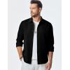 imageJMIERR Mens Shirt Waffle Button Down Shirts Long Sleeve Casual Work Dress Shirt0 Black