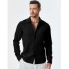 imageJMIERR Mens Shirt Waffle Button Down Shirts Long Sleeve Casual Work Dress Shirt0 Black