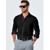imageJMIERR Mens Shirt Waffle Button Down Shirts Long Sleeve Casual Work Dress Shirt0 Black