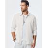 imageJMIERR Mens Shirt Waffle Button Down Shirts Long Sleeve Casual Work Dress Shirt0 White