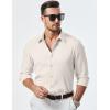 imageJMIERR Mens Shirt Waffle Button Down Shirts Long Sleeve Casual Work Dress Shirt0 White