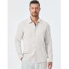 imageJMIERR Mens Shirt Waffle Button Down Shirts Long Sleeve Casual Work Dress Shirt0 White