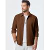 imageJMIERR Mens Shirt Waffle Button Down Shirts Long Sleeve Casual Work Dress ShirtB Brown