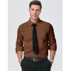 imageJMIERR Mens Shirt Waffle Button Down Shirts Long Sleeve Casual Work Dress ShirtB Brown