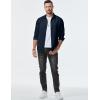 imageJMIERR Mens Shirt Waffle Button Down Shirts Long Sleeve Casual Work Dress ShirtB Dark Blue