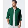 imageJMIERR Mens Shirt Waffle Button Down Shirts Long Sleeve Casual Work Dress ShirtB Green