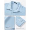 imageJMIERR Mens Shirt Waffle Button Down Shirts Long Sleeve Casual Work Dress ShirtB Light Blue