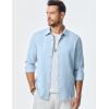 imageJMIERR Mens Shirt Waffle Button Down Shirts Long Sleeve Casual Work Dress ShirtB Light Blue