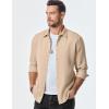 imageJMIERR Mens Shirt Waffle Button Down Shirts Long Sleeve Casual Work Dress ShirtC Light Beige