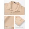 imageJMIERR Mens Shirt Waffle Button Down Shirts Long Sleeve Casual Work Dress ShirtC Light Beige