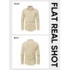imageJMIERR Mens Shirt Waffle Button Down Shirts Long Sleeve Casual Work Dress ShirtC Light Beige