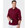 imageJMIERR Mens Shirt Waffle Button Down Shirts Long Sleeve Casual Work Dress ShirtC Red